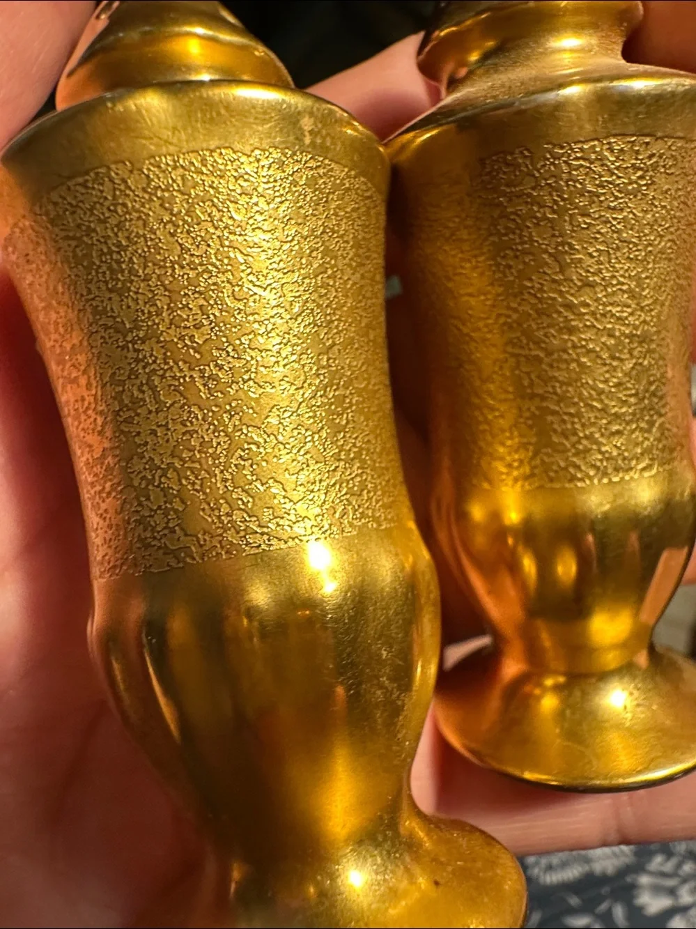 VINTAGE Pickard Salt and Pepper Shakers Gold - Made in Japan